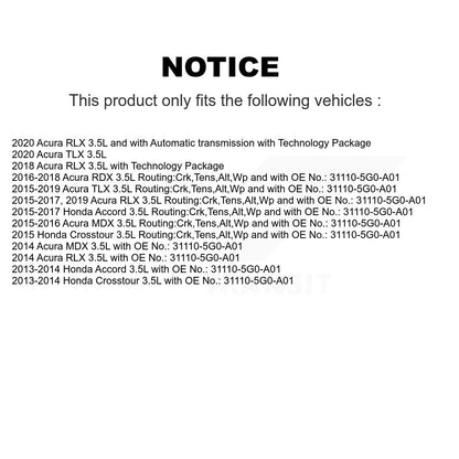 Courroie d'entraînement accessoire pour Honda Accord Acura RDX TLX MDX Crosstour RLX