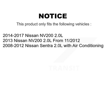 Courroie d'entraînement accessoire d'alternateur de ventilateur pour Nissan Sentra NV200 2.0L BAN-6PK1212