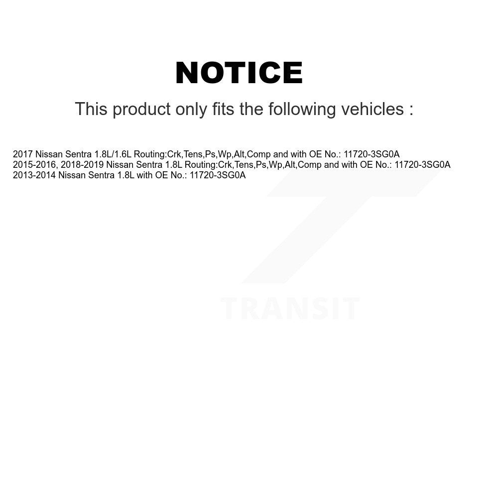 Courroie d'entraînement accessoire pour Nissan Sentra BAN-6PK1219A