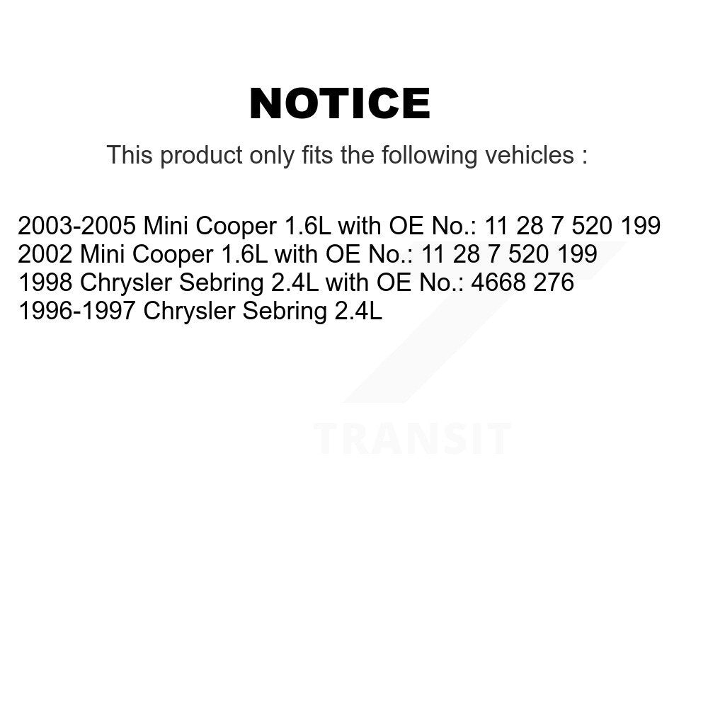 Courroie d'entraînement accessoire d'alternateur pour Mini Cooper Chrysler Sebring BAN-6PK1395