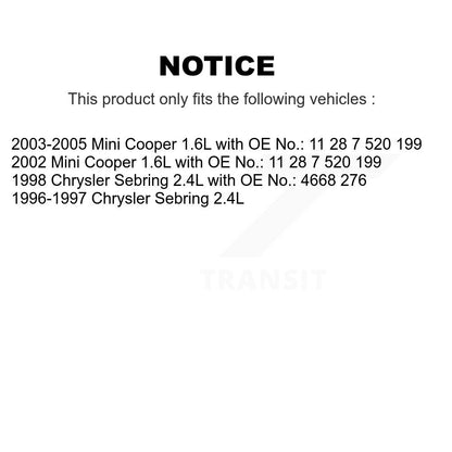Courroie d'entraînement accessoire d'alternateur pour Mini Cooper Chrysler Sebring BAN-6PK1395