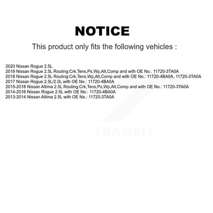 Courroie d'entraînement accessoire pour Nissan Rogue Altima BAN-6PK1429A