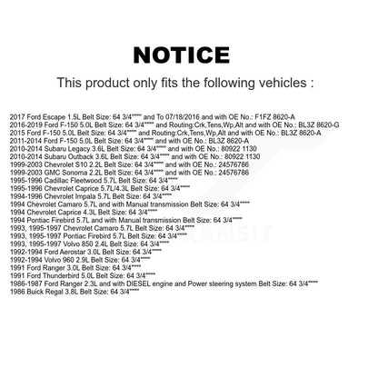 Courroie d'entraînement accessoire pour Ford F-150 Escape Subaru Outback Chevrolet Legacy S10