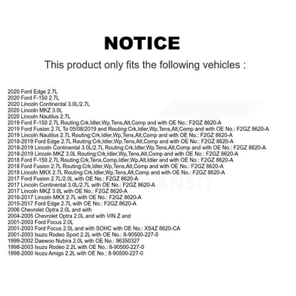 Courroie d'entraînement accessoire pour Ford F-150 Edge Fusion Lincoln MKX Focus Nautilus MKZ