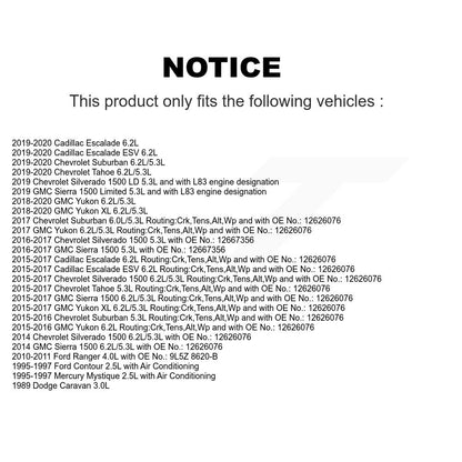 Courroie d'entraînement accessoire pour GMC Chevrolet Sierra 1500 Silverado Ford Ranger Tahoe