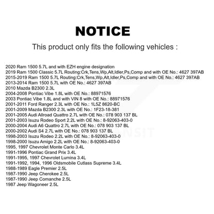 Courroie d'entraînement accessoire pour Ram 1500 Ford Ranger Classic Pontiac Vibe Mazda B2300
