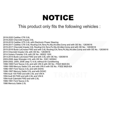 Courroie d'entraînement accessoire pour Chevrolet Impala Subaru Forester Jeep Wrangler Buick 9