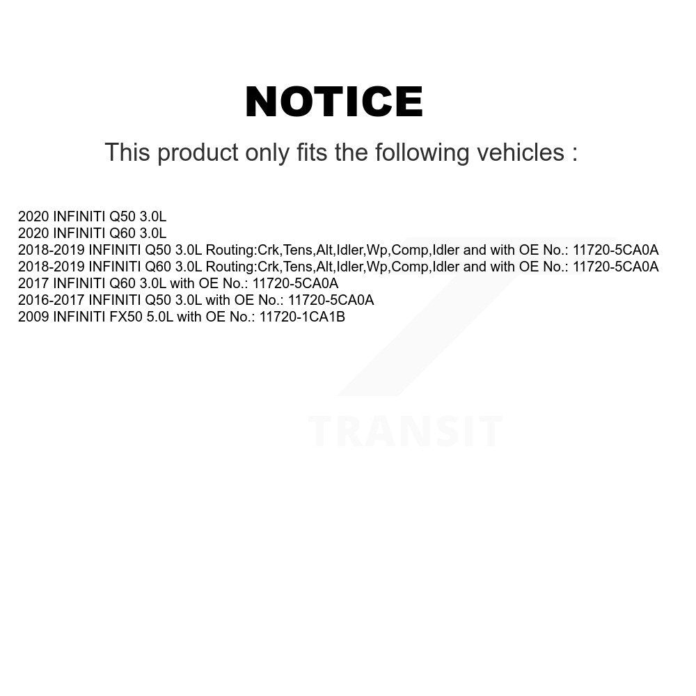 Courroie d'entraînement accessoire pour INFINITI Q50 Q60 FX50 BAN-6PK1951A
