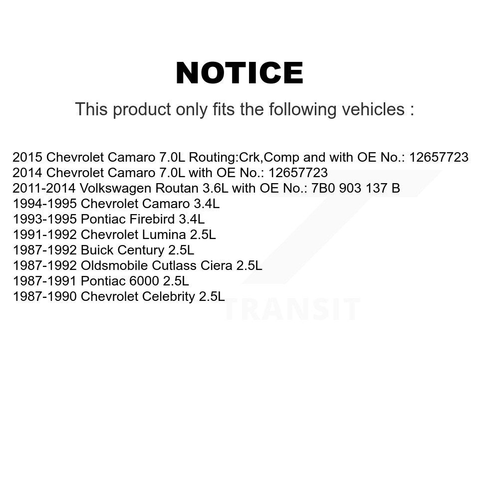 Courroie d'entraînement accessoire pour Chevrolet Camaro Pontiac Firebird Volkswagen Routan