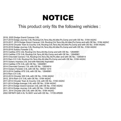Courroie d'entraînement accessoire pour Dodge Grand Caravan Journey Chrysler Subaru Forester &