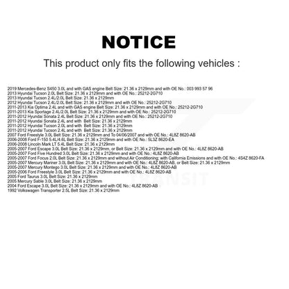 Courroie d'entraînement accessoire pour Ford Hyundai F-150 Tucson Kia Sonata Focus Escape Five