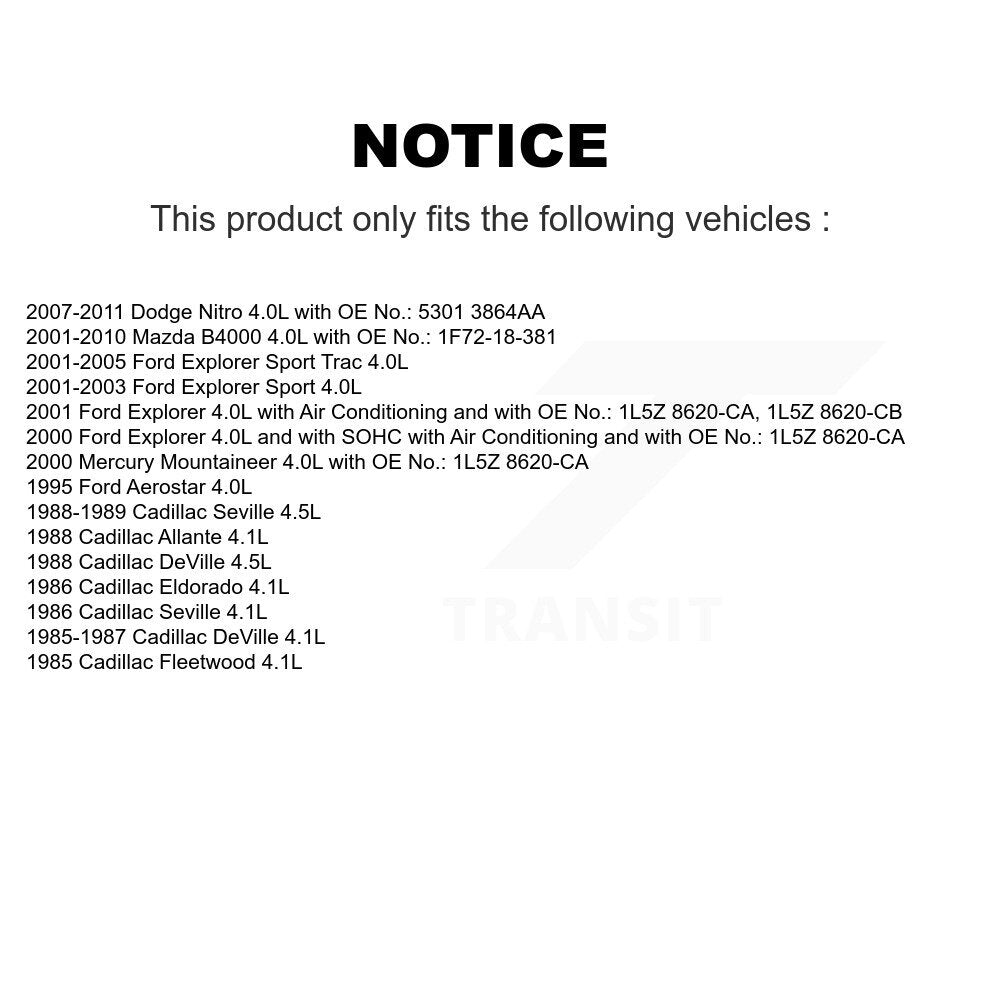 Courroie d'entraînement accessoire pour Dodge Nitro Ford Mazda B4000 Explorer Sport Trac