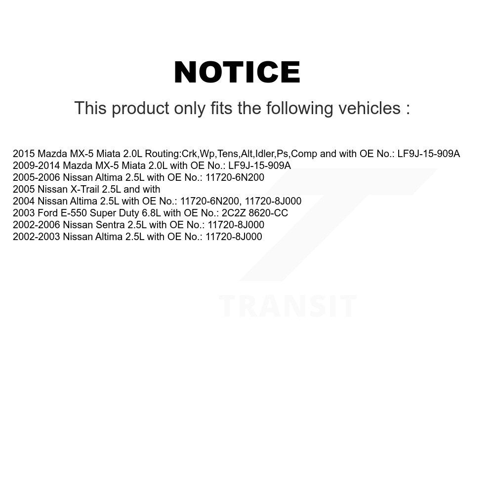 Courroie d'entraînement accessoire pour Nissan Altima Sentra x-trail Mazda MX-5 Miata Ford Dut