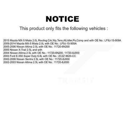 Courroie d'entraînement accessoire pour Nissan Altima Sentra x-trail Mazda MX-5 Miata Ford Dut
