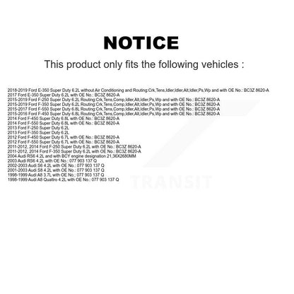 Courroie d'entraînement accessoire pour Ford F-350 Super Duty F-250 E-350 F-450 Audi RS6 S8 S6