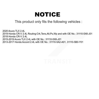Courroie d'entraînement accessoire pour Honda CR-V Accord Acura TLX 2.4L BAN-7PK1440
