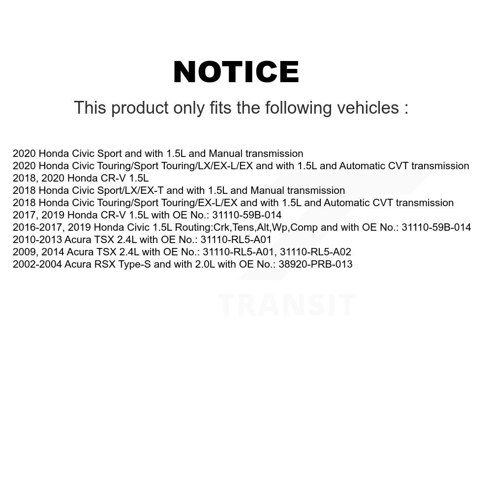 Courroie d'entraînement accessoire pour Honda Civic CR-V Acura TSX RSX BAN-7PK1715