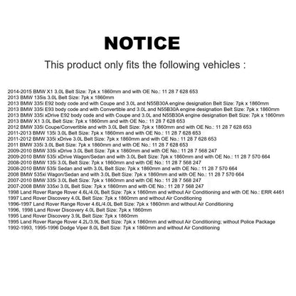 Courroie d'entraînement accessoire pour BMW X1 335i xDrive 135i 335xi 535i 535xi Land Rover