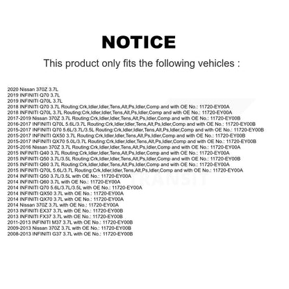 Courroie d'entraînement accessoire pour INFINITI G37 QX50 Q50 Nissan 370Z QX70 EX37 M37 Q60 Q7