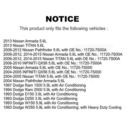 Courroie d'entraînement accessoire pour Nissan TITAN Pathfinder Dodge Armada Ram 1500 2500 QX5