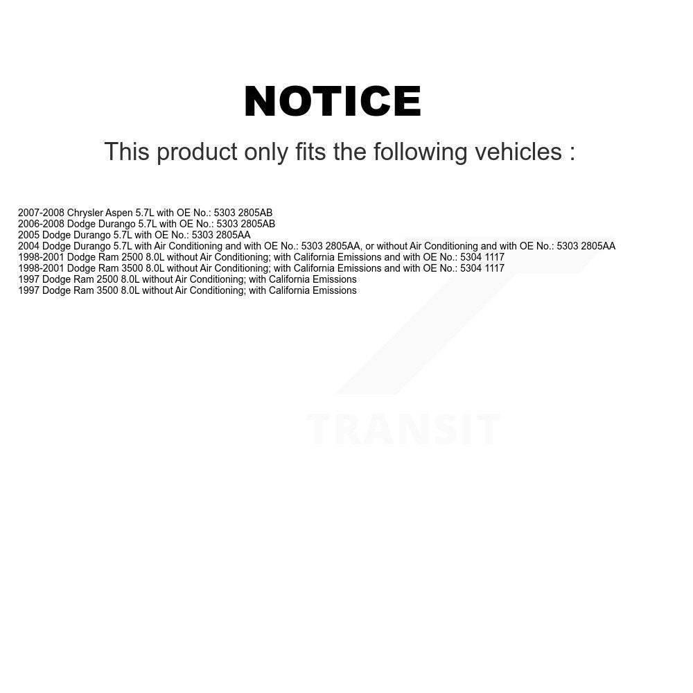 Courroie d'entraînement accessoire pour Dodge Ram 2500 3500 Durango Chrysler Aspen BAN-7PK2565
