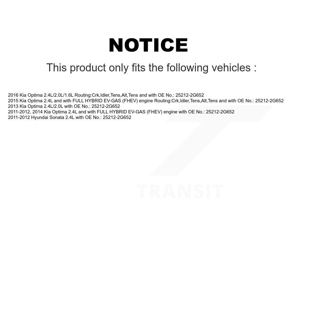 Courroie d'entraînement accessoire pour Kia Optima Hyundai Sonata BAN-7PK970