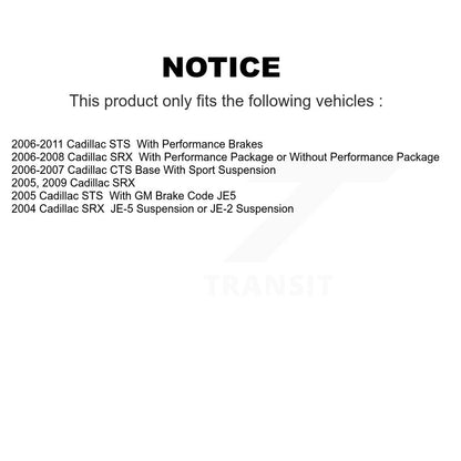 Plaquettes de frein à disque arrière en céramique, pour Cadillac CTS SRX STS CMX-D1020