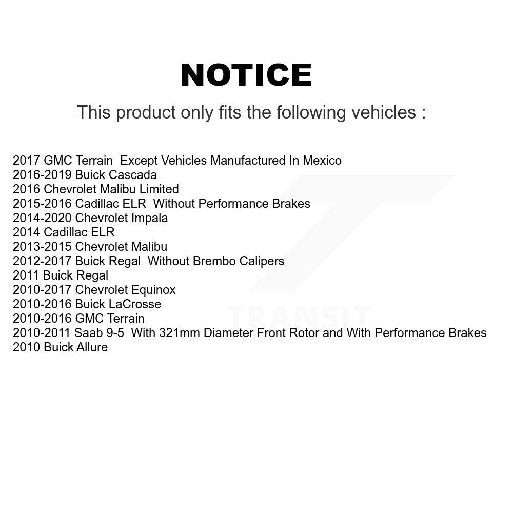 Plaquettes de frein à disque avant en céramique, pour Chevrolet Equinox GMC Terrain Buick Malibu EL