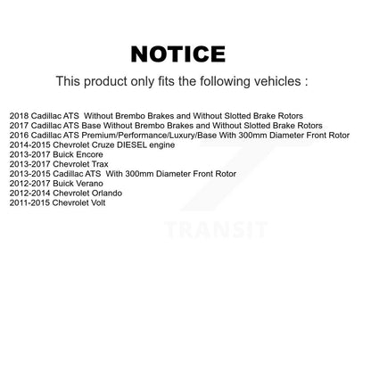 Plaquettes de frein à disque avant en céramique, pour Chevrolet Cruze Buick Trax Encore Verano ATS