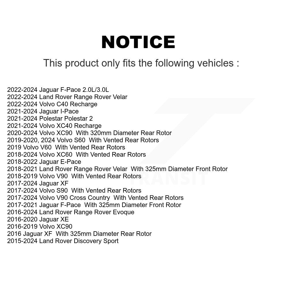 Plaquettes de frein à disque arrière en céramique, pour Land Rover Volvo Jaguar f-pace XC90 Range Spor