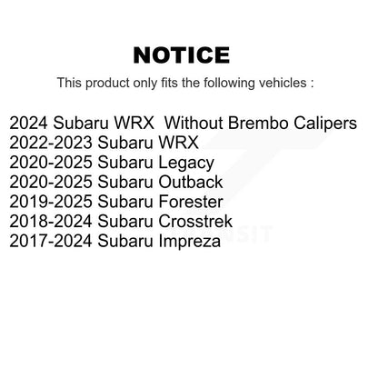 Plaquettes de frein à disque avant en céramique, pour Subaru Crosstrek Forester Outback Impreza WRX