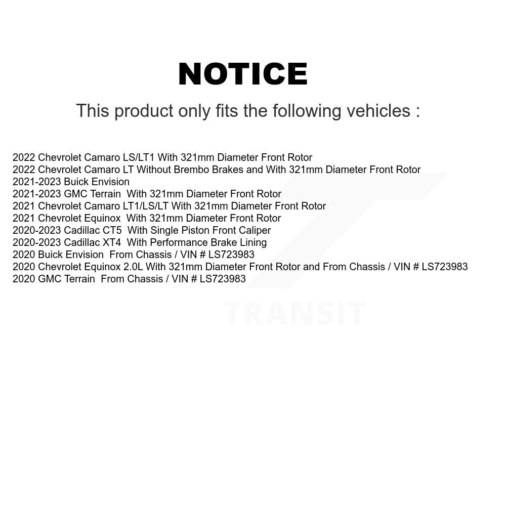 Plaquettes de frein à disque avant en céramique, pour GMC Terrain Chevrolet Equinox Buick Envision