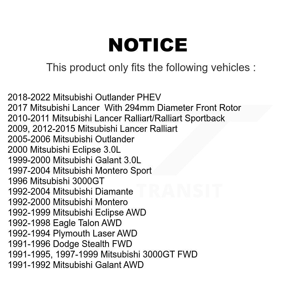 Plaquettes de frein à disque avant en céramique, pour Mitsubishi Lancer Outlander PHEV Dodge Stealt