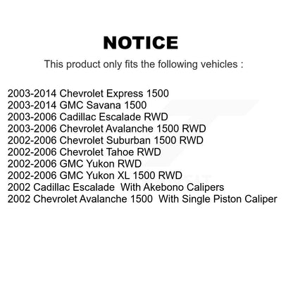 Plaquettes de frein à disque arrière en céramique, pour Chevrolet Avalanche 1500 GMC Express Yukon XL