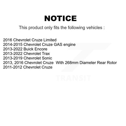 Rotor de frein à disque arrière, pour Chevrolet Cruze Buick Encore Trax Sonic Limited