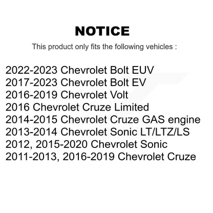 Rotor de frein à disque avant, pour Chevrolet Cruze Sonic Bolt EV EUV Volt Limited