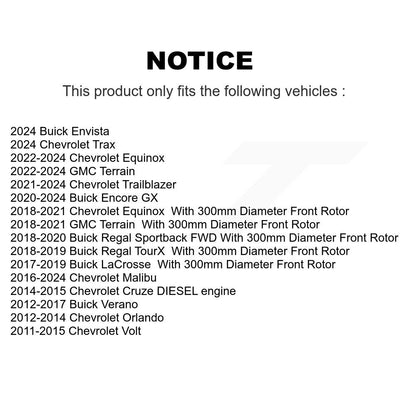 Rotor de frein à disque avant, pour Chevrolet Equinox GMC Terrain Buick Cruze Malibu GX