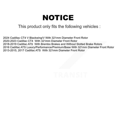 Rotor de frein à disque perforé perforé avant (1 pièce seulement) pour Cadillac ATS
