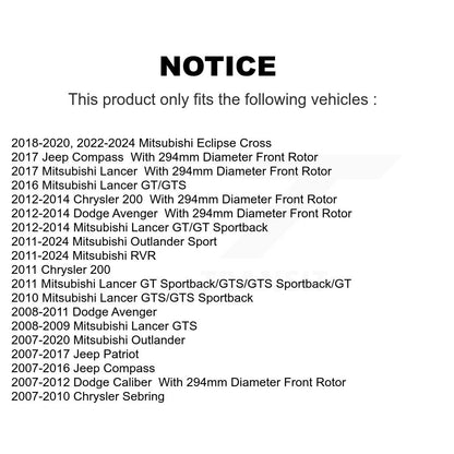 Rotor de frein à disque avant, pour Mitsubishi Jeep RVR Outlander Patriot Lancer Dodge