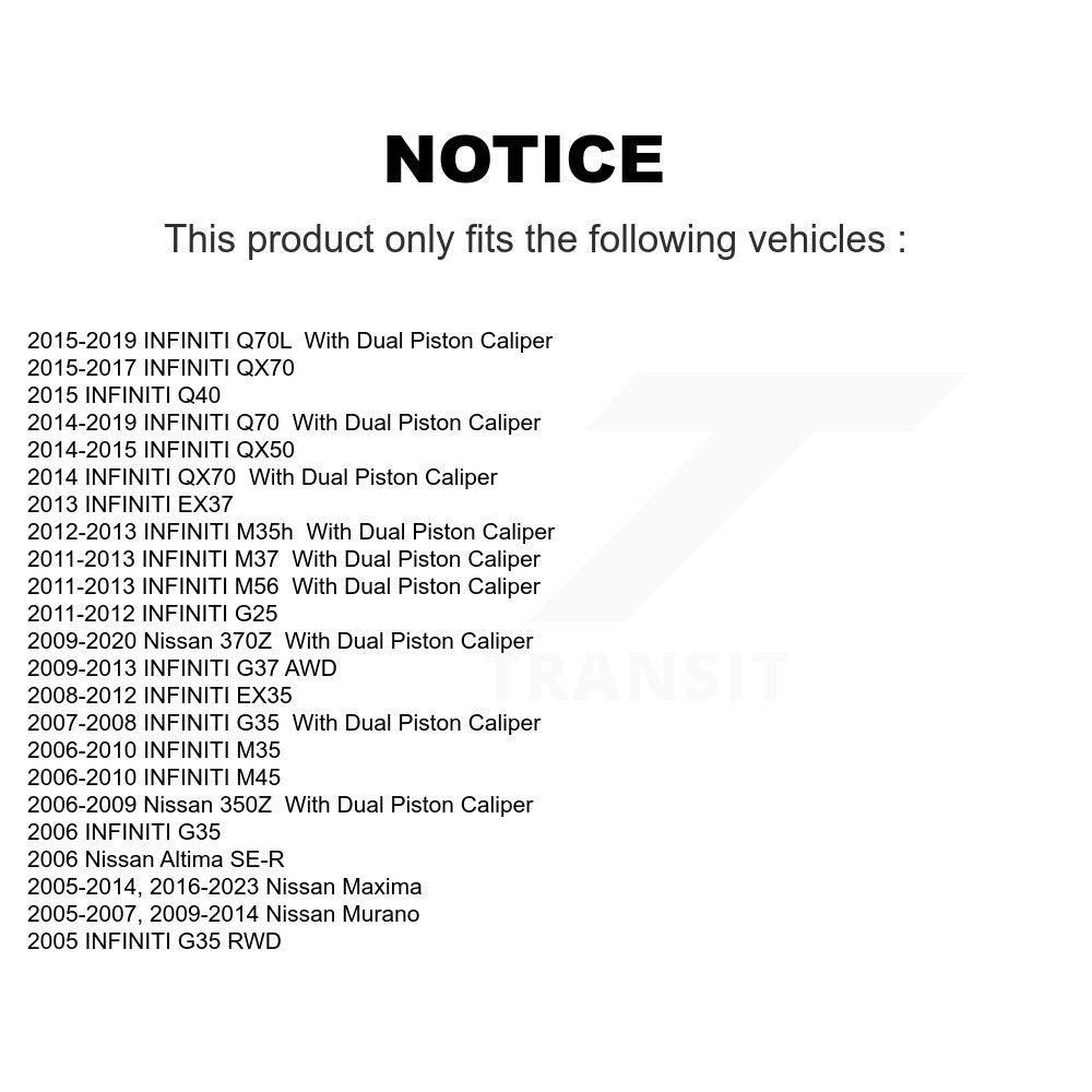 Rotor de frein à disque avant, pour Nissan INFINITI Murano Maxima G37 G35 EX35 370Z QX50