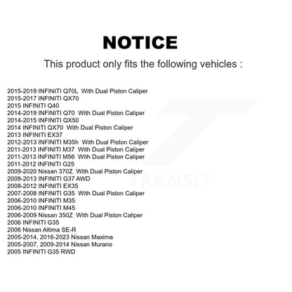 Rotor de frein à disque avant, pour Nissan INFINITI Murano Maxima G37 G35 EX35 370Z QX50