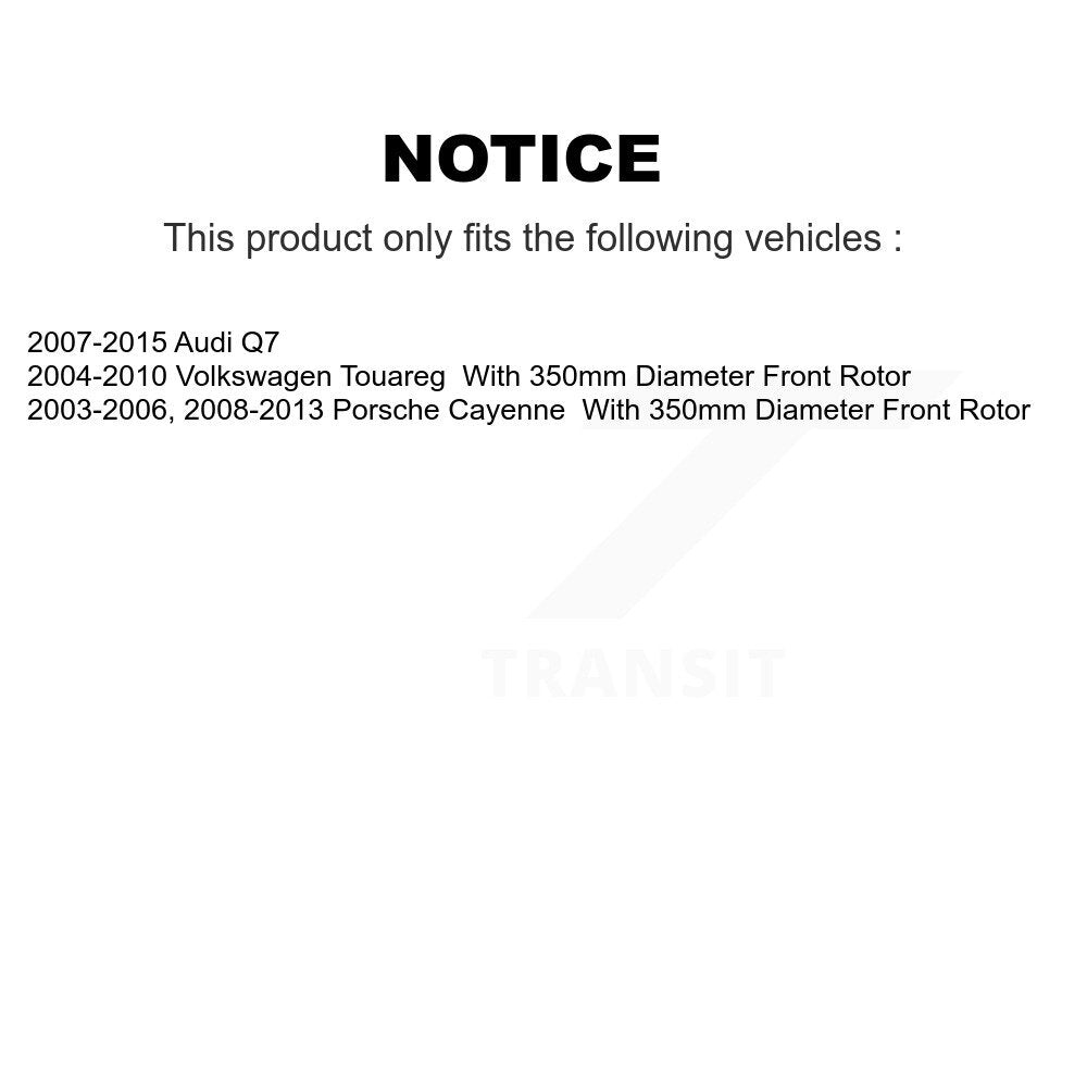 Rotor de frein à disque avant gauche, pour Audi Q7 Porsche Cayenne Volkswagen Touareg 911