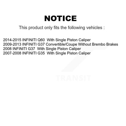 Rotor de frein à disque arrière pour INFINITI G37 G35 Q60 DS1-980568