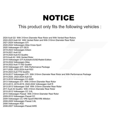 Rotor de frein à disque arrière, pour Volkswagen Atlas Audi Q3 GTI Cross Sport Golf R Passa