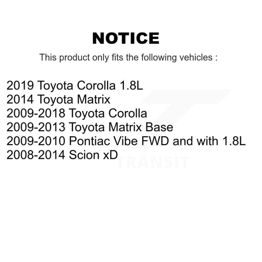 Rotor de frein à disque avant, pour Toyota Corolla Matrix Pontiac Vibe Scion xD