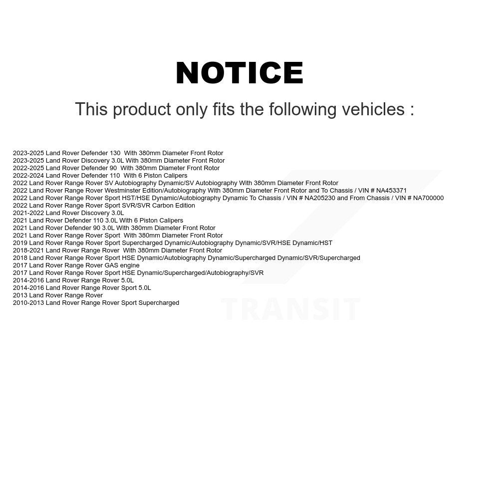 Rotor de frein à disque perforé perforé avant (1 pièce seulement) pour Land Rover 110