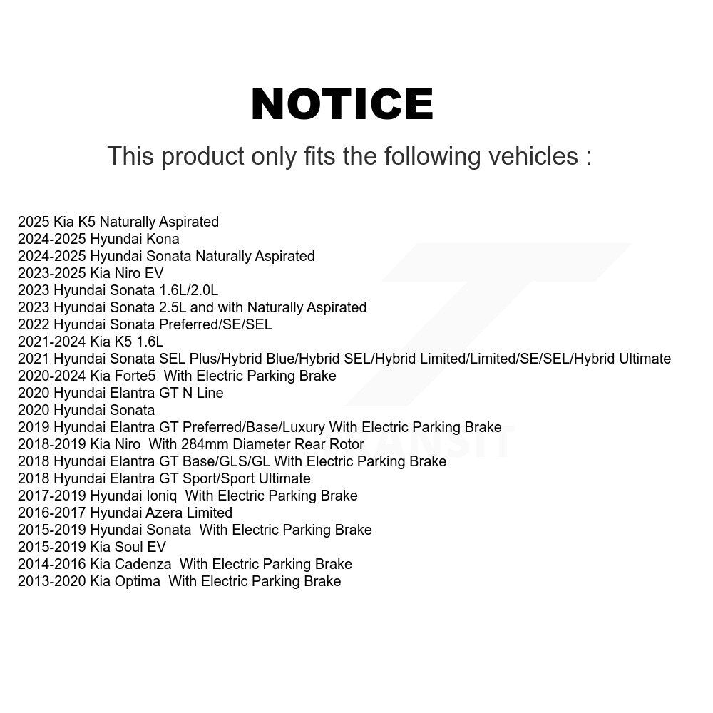 Rotor de frein à disque arrière, pour Hyundai Kia Sonata Optima Ioniq Elantra GT Forte5 Nir