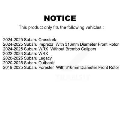 Rotor de frein à disque perforé perforé à l'avant (1 pièce seulement) pour Subaru Forester