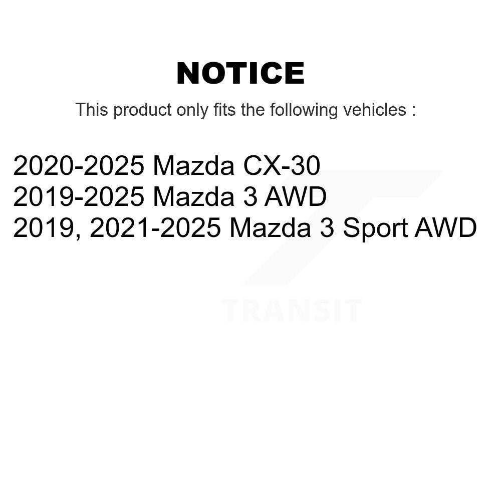 Rotor de frein à disque percé perforé avant (1 pièce seulement) pour Mazda 3 CX-30