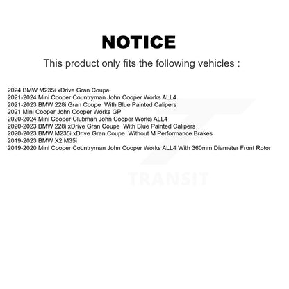 Rotor de frein à disque avant droit, pour Mini Cooper Countryman BMW X2 228i xDrive Gran